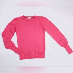 Boden Pink Puffed Sleeve Wool Cotton Lightweight Spring Sweater Size 2